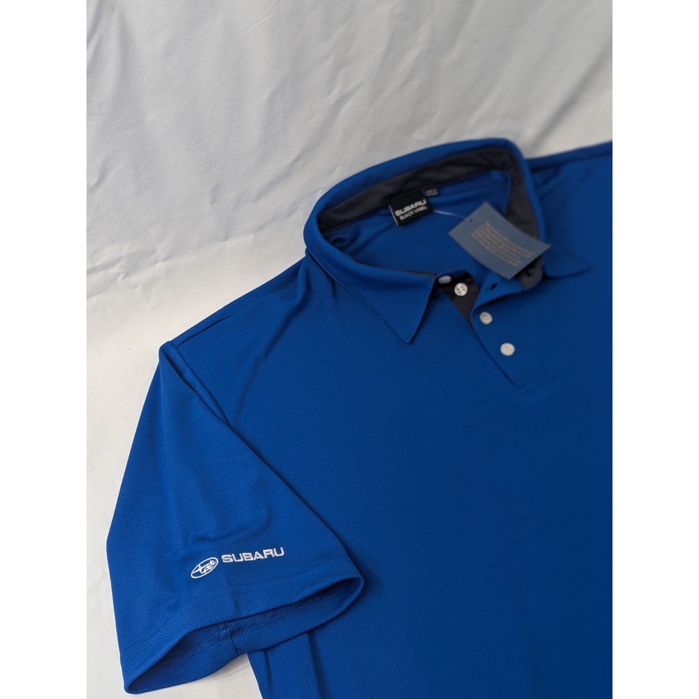 NWT Subaru Black Label Polo‎ Shirt Mens XXL Blue Short Sleeve Casual Golf